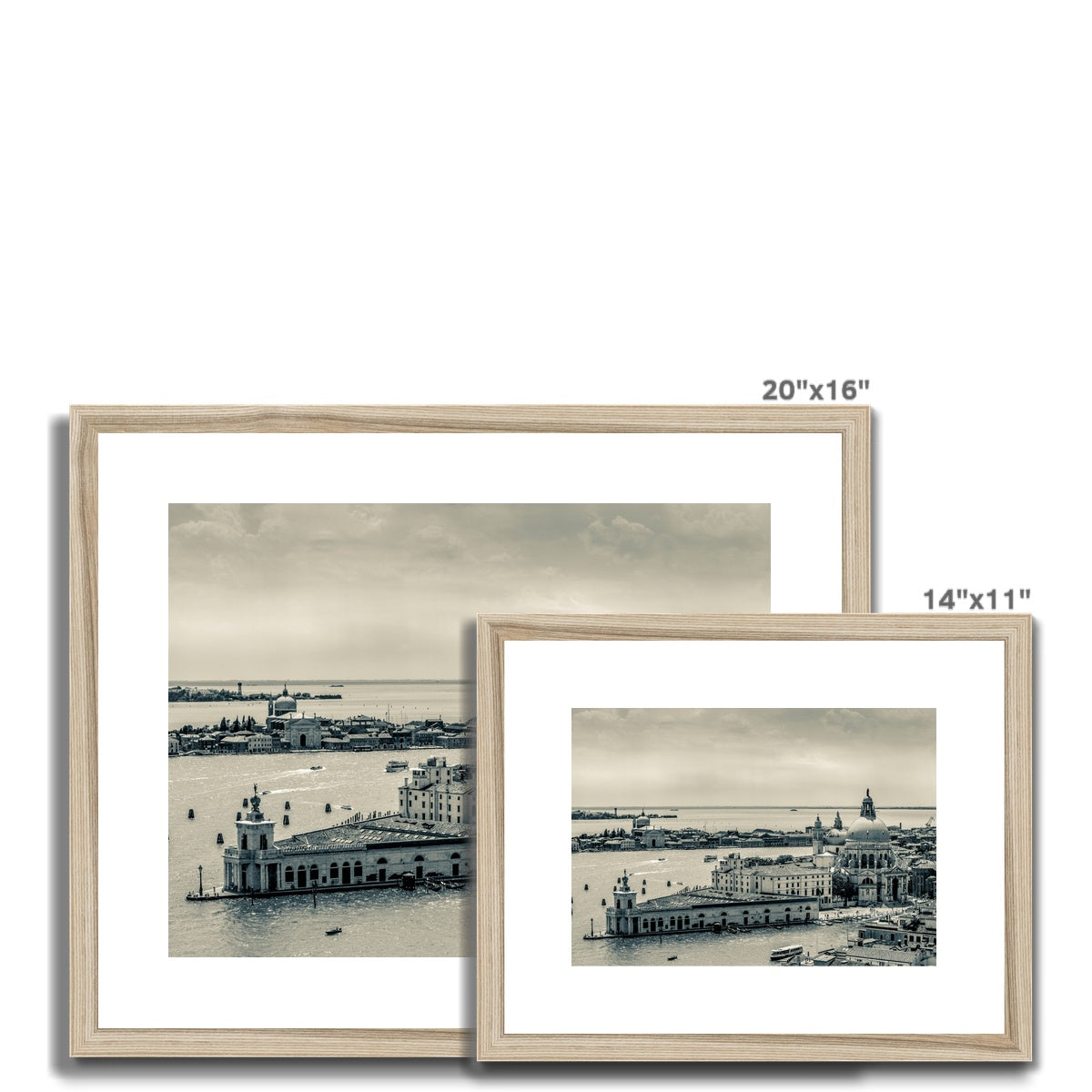 Punta della Dogana and church of Santa Maria della Salute, Venice, Italy. Framed & Mounted Print