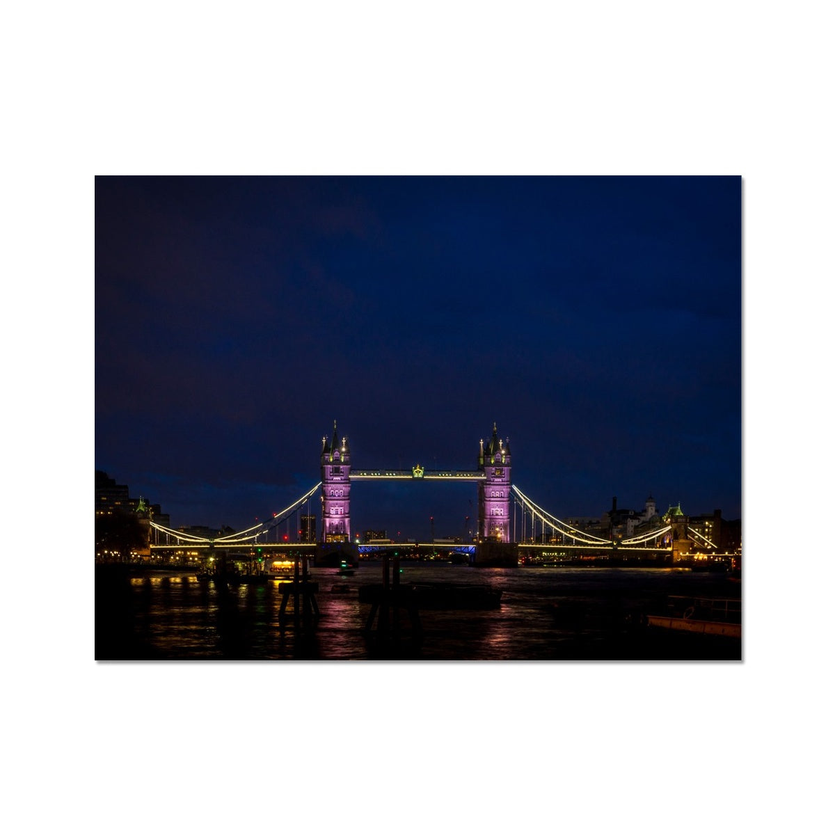 Tower Bridge over the river Thames at dusk, London. Fine Art Print