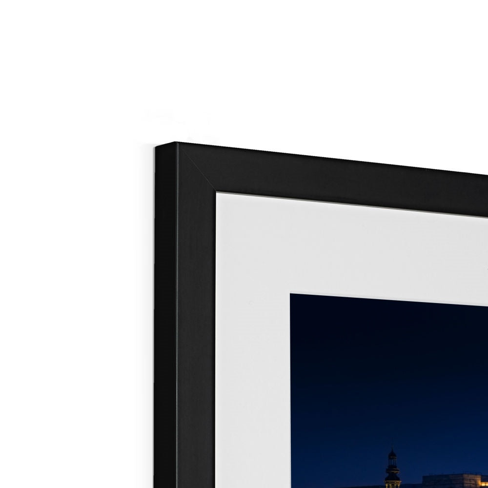 St Pauls Cathedral, Blackfriars Bridge, River Thames and London skyline at dusk. Framed & Mounted Print