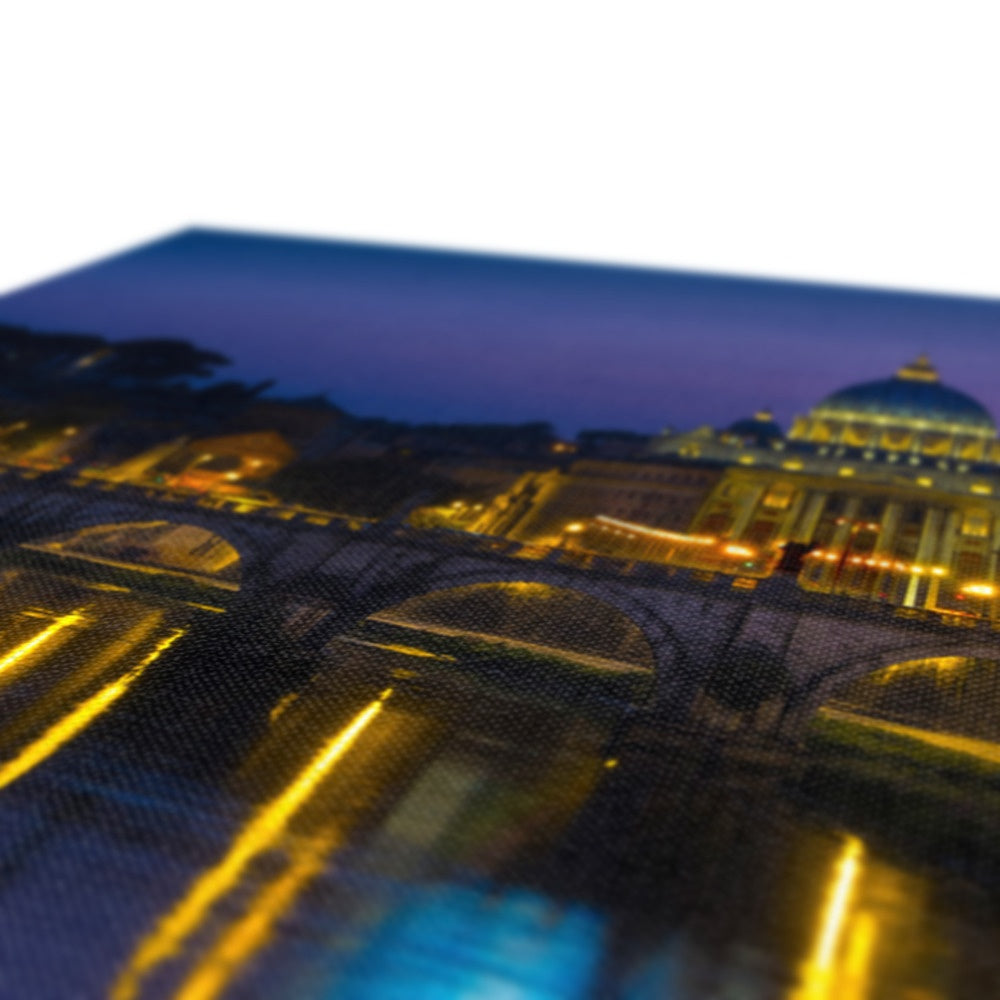 St Peter's Basilica, Vatican City at night, Rome, Italy. Canvas