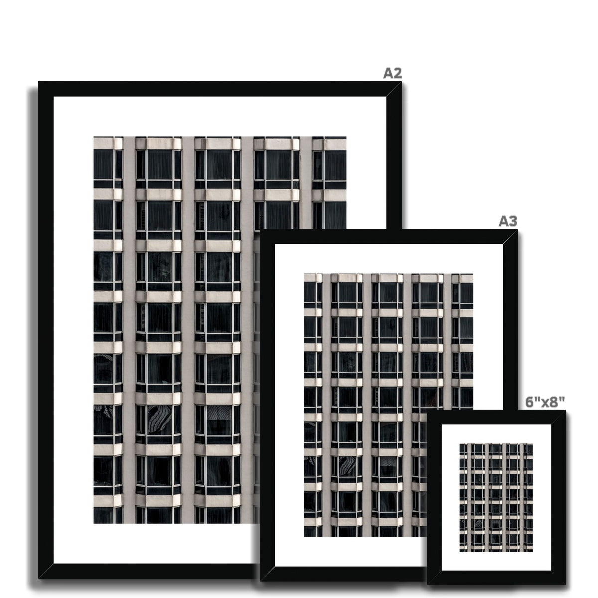 Geometric patterns of a modern urban high-rise facade Framed & Mounted Print