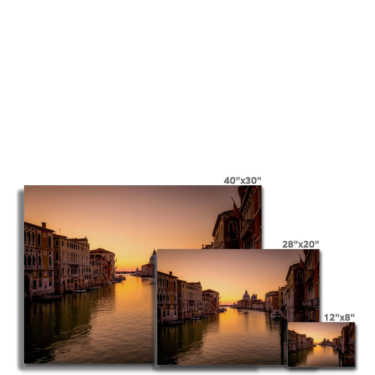Grand Canal with Santa Maria della Salute in the distance at sunrise. Venice, Italy. Canvas