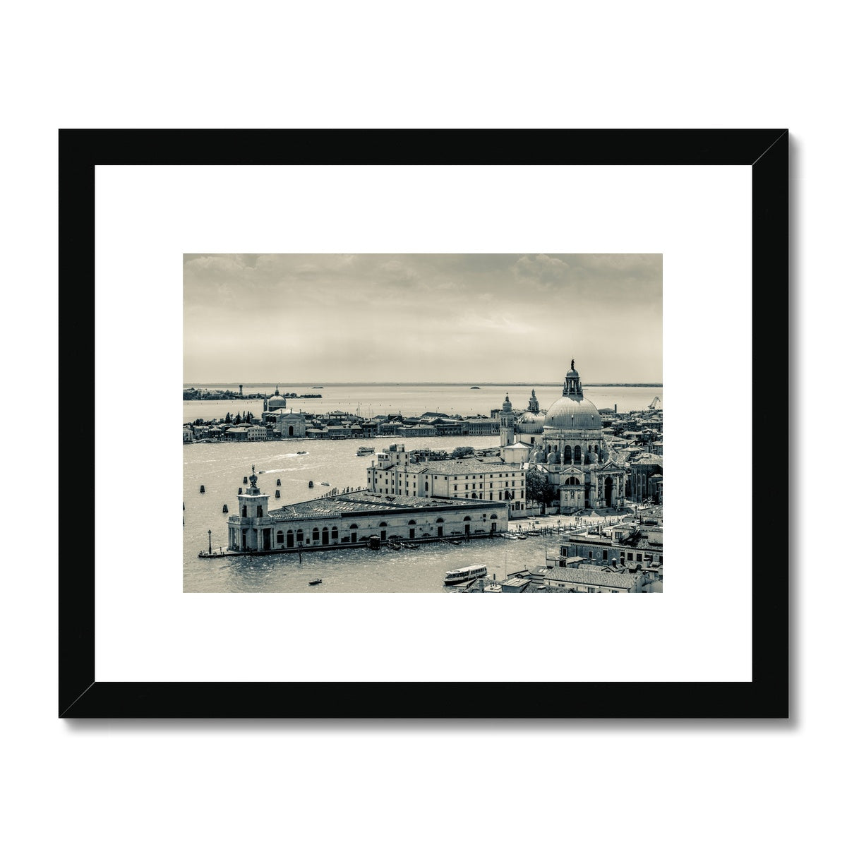 Punta della Dogana and church of Santa Maria della Salute, Venice, Italy. Framed & Mounted Print