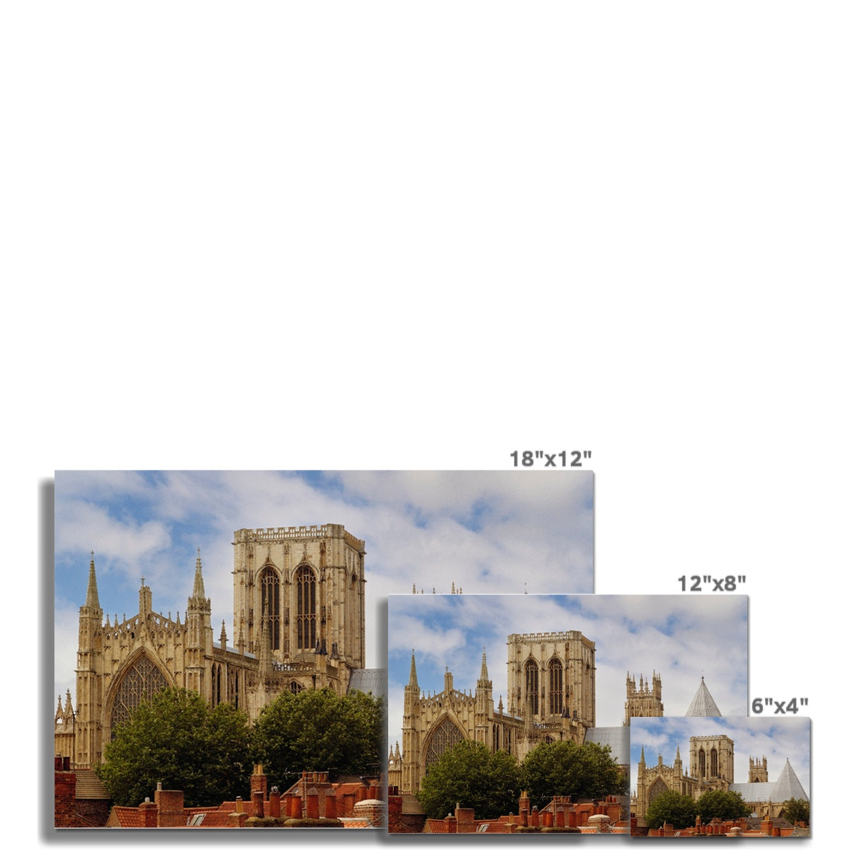 York Minster towering over York's historic rooftops. York. North Yorkshire. UK Fine Art Print