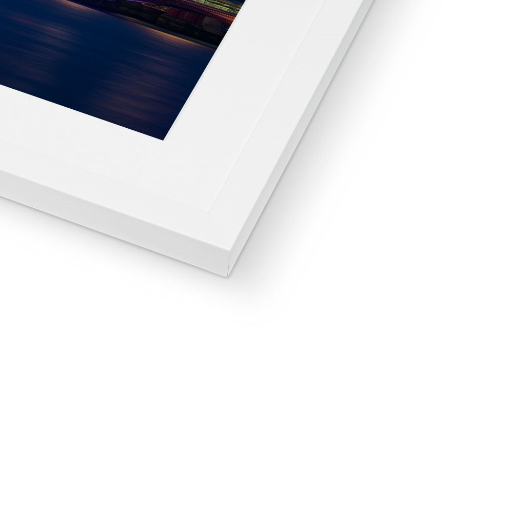 St Pauls Cathedral, Blackfriars Bridge, River Thames and London skyline at dusk. Framed & Mounted Print