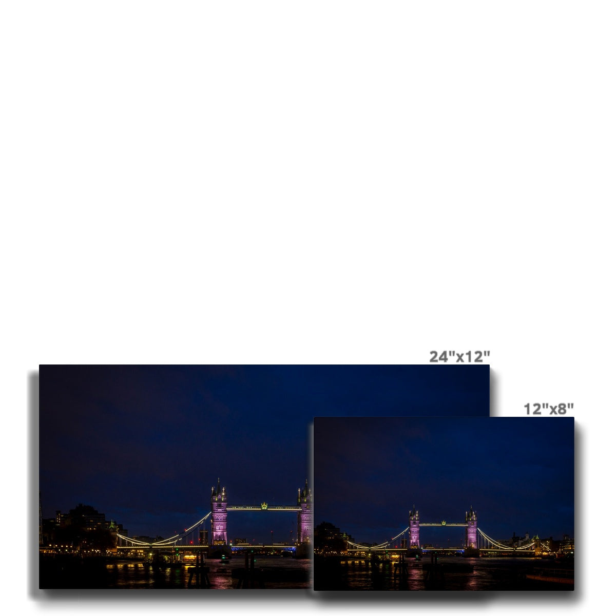 Tower Bridge over the river Thames at dusk, London. Canvas