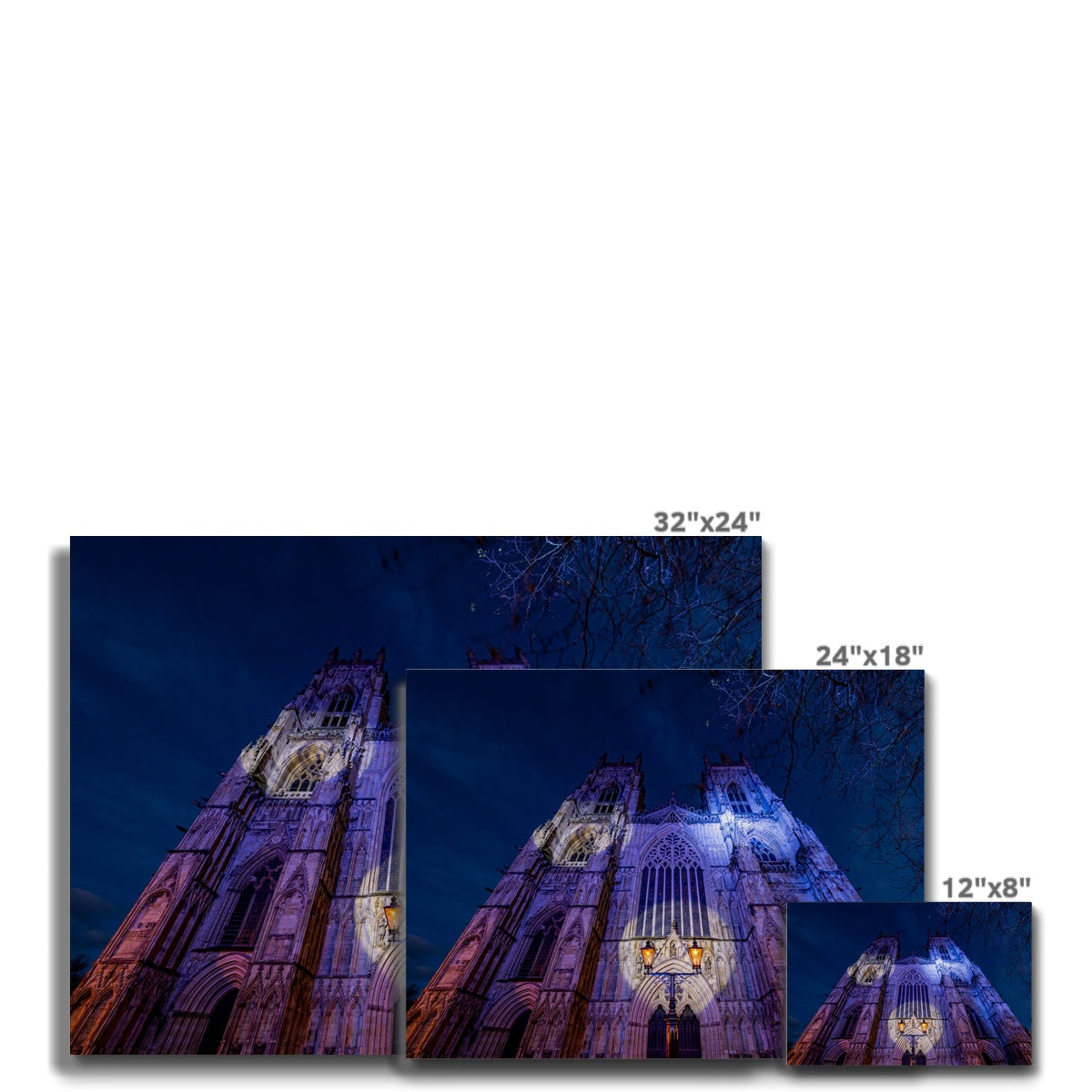 York Minster cathedral with Christmas illuminations, York, UK. Canvas