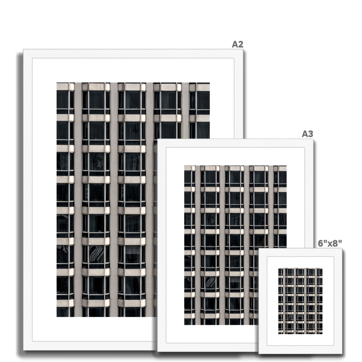 Geometric patterns of a modern urban high-rise facade Framed & Mounted Print