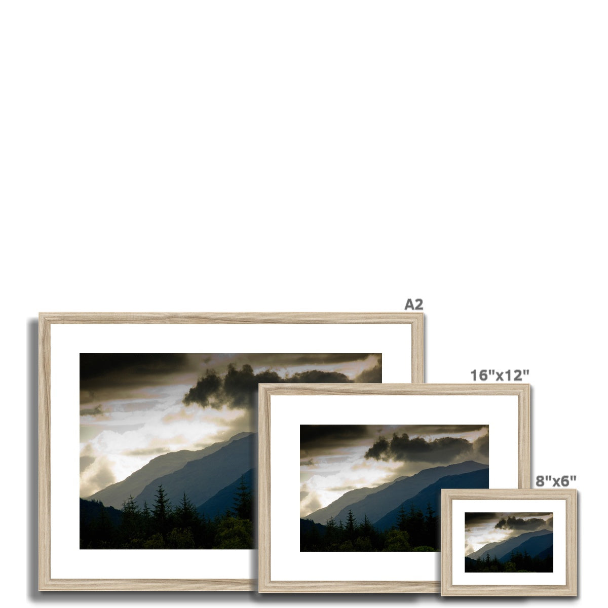 Mountain view from Balquhidder, Perthshire, Scotland Framed & Mounted Print