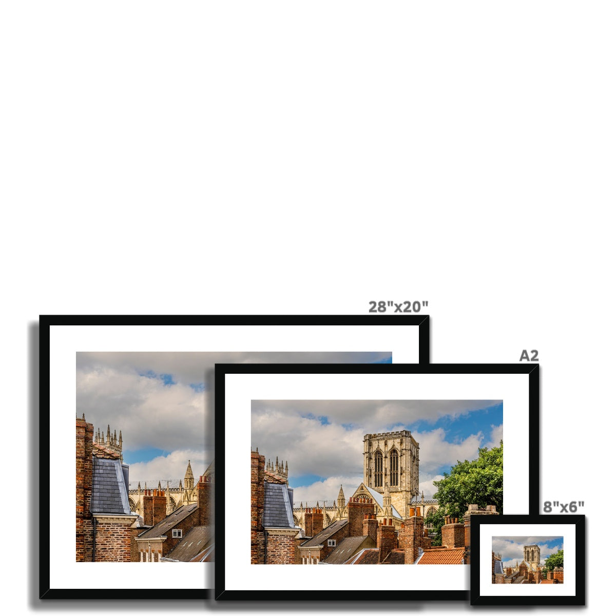 York Minster stands timeless amidst the city's rooftops. York. UK Framed & Mounted Print