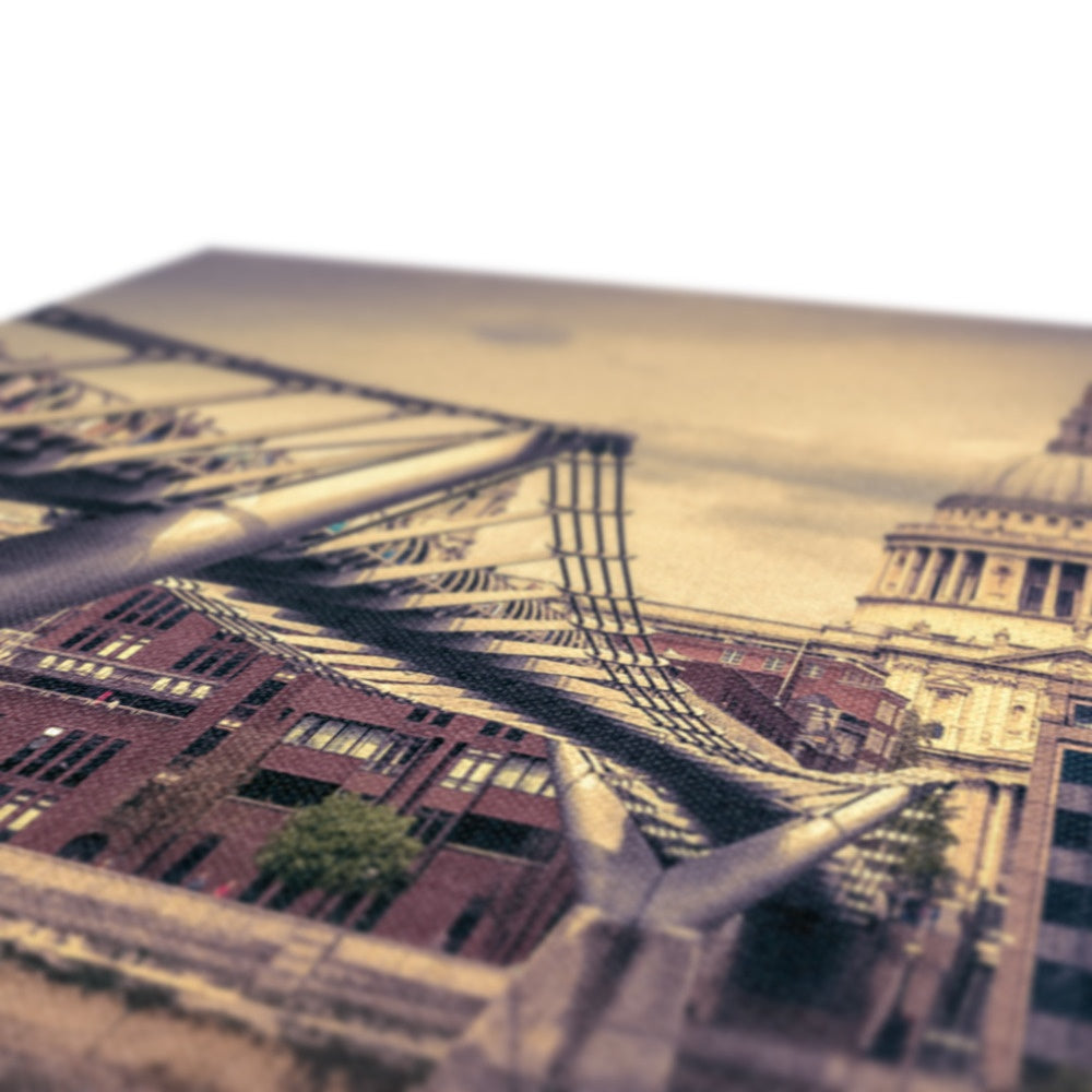 Millennium Bridge and St Paul's Cathedral, London. Canvas