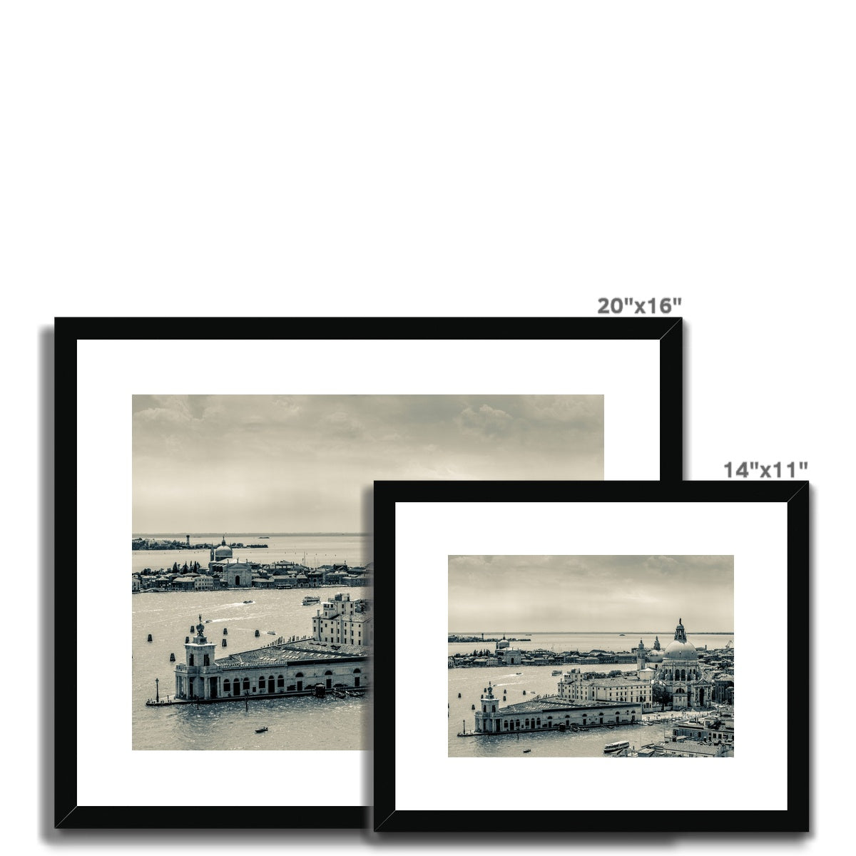 Punta della Dogana and church of Santa Maria della Salute, Venice, Italy. Framed & Mounted Print
