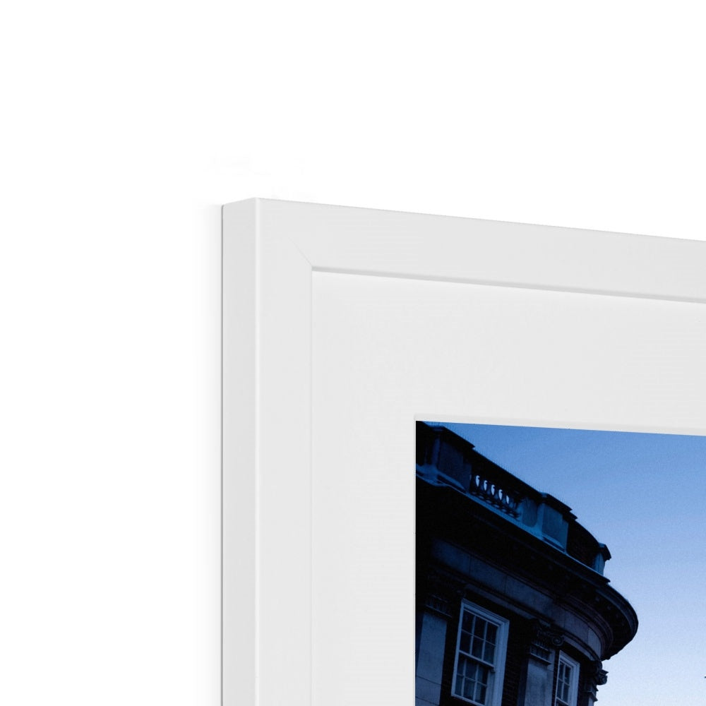 York Mansion House and Christmas tree in the snow, York, UK. Framed & Mounted Print