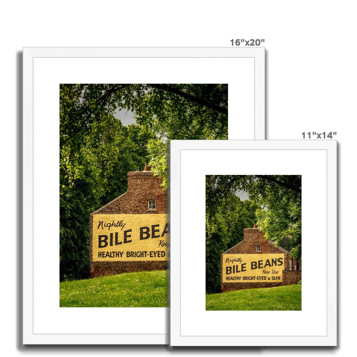 Bile Beans advertising sign, York. Framed & Mounted Print