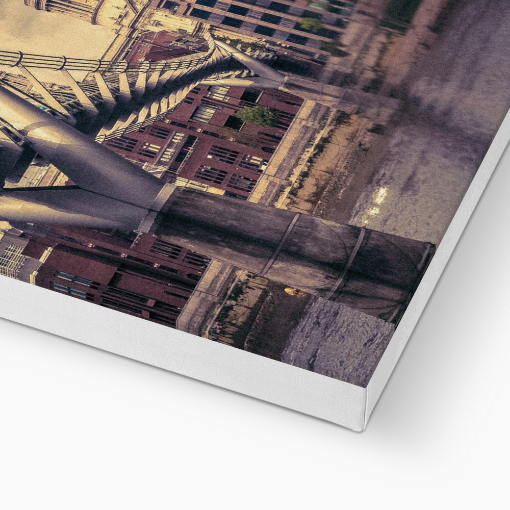 Millennium Bridge and St Paul's Cathedral, London. Canvas