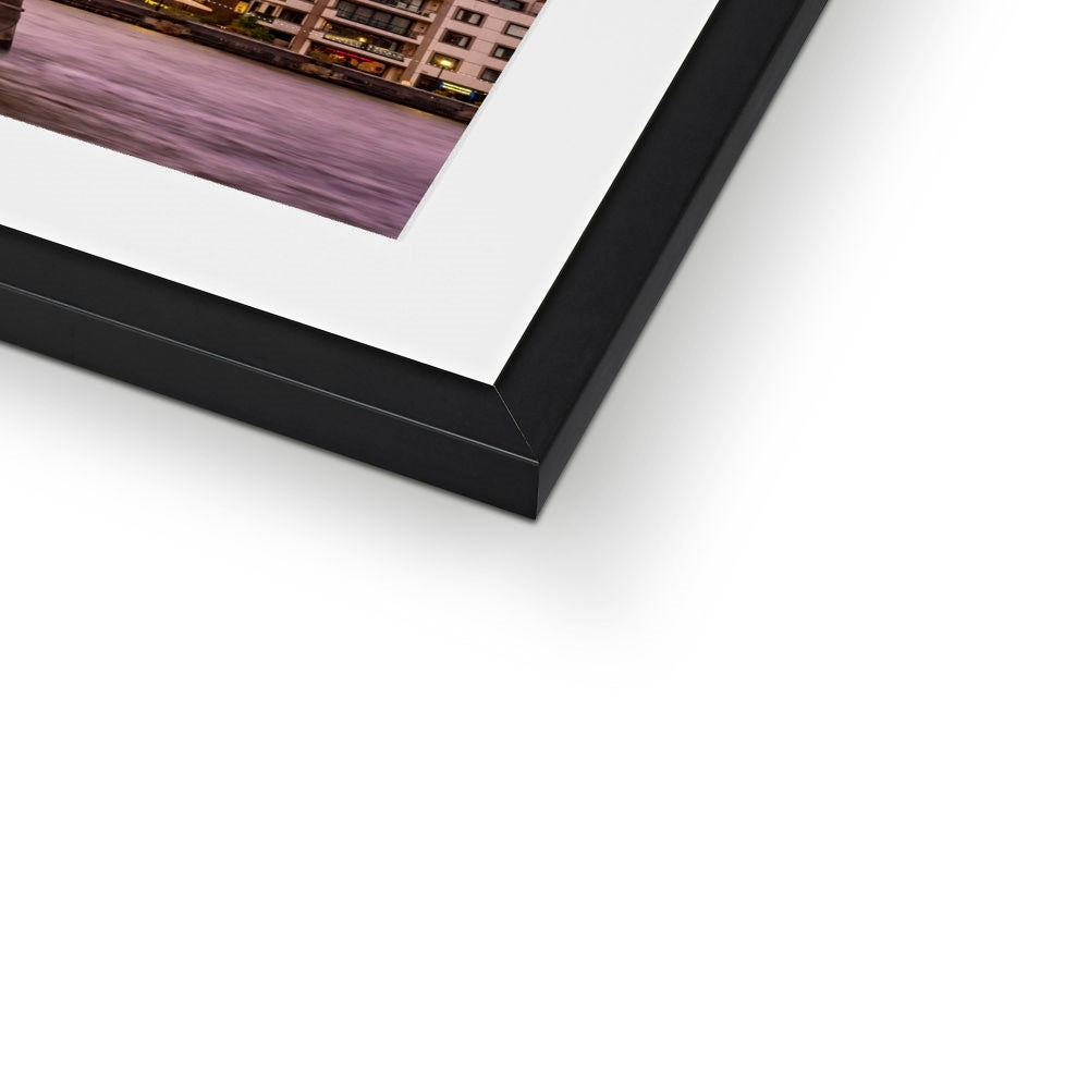 St Paul's Cathedral and Millennium Bridge  over the River Thames, London. Framed & Mounted Print
