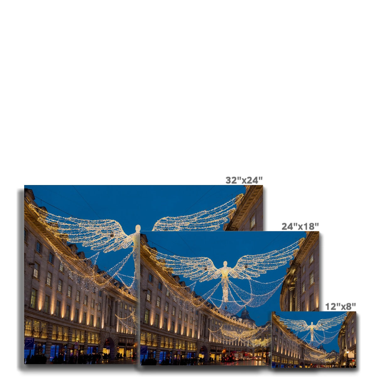 Christmas Angel illuminations in Regent Street, London, UK. Canvas