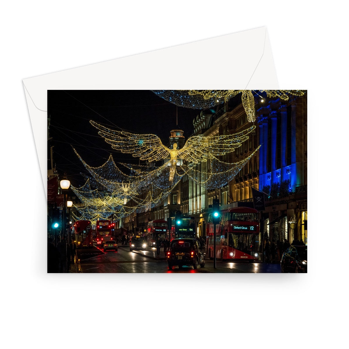 Regent Street Christmas lights, London. UK. Greeting Card