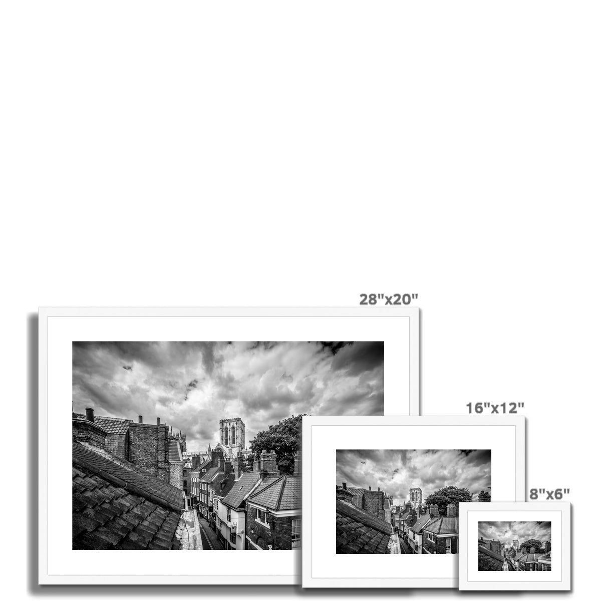 York Minster and rooftops Framed & Mounted Print