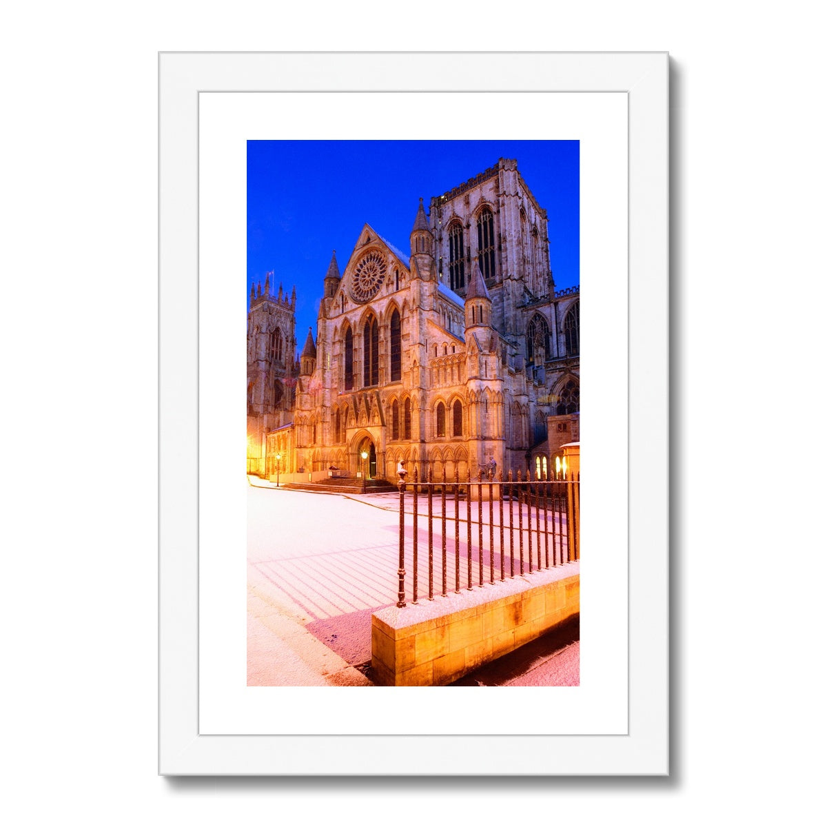 York Minster in the snow, York, UK. Framed & Mounted Print