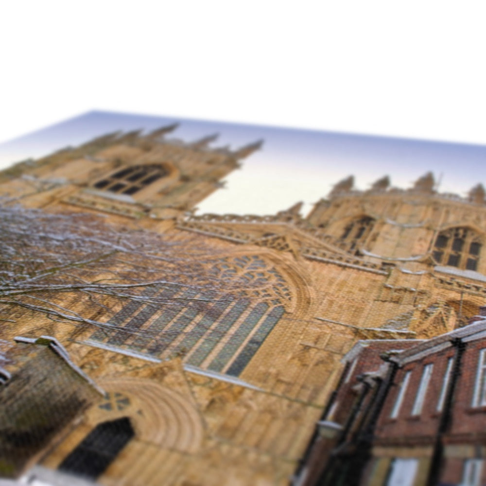 York Minster in the snow seen from Precentors Court. York, UK. Canvas