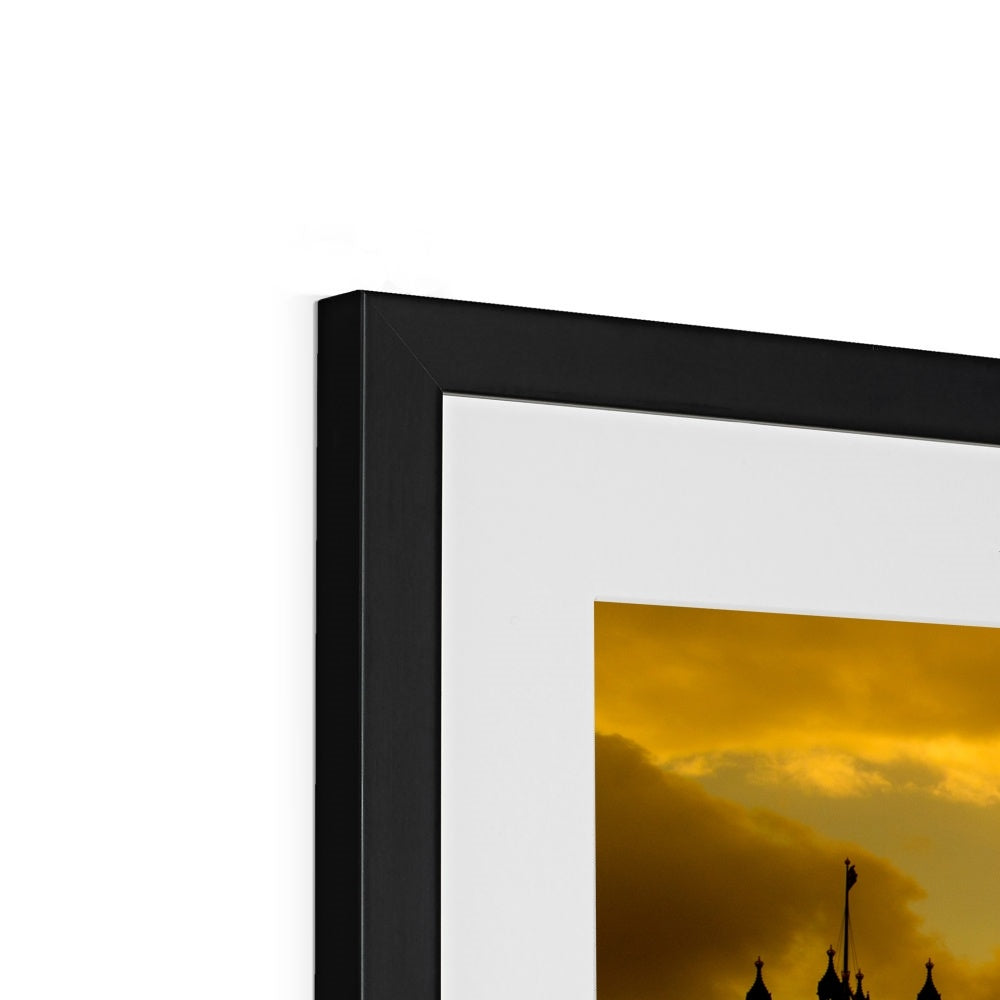 Silhouetted Houses of Parliament, Westminster, London. Framed & Mounted Print