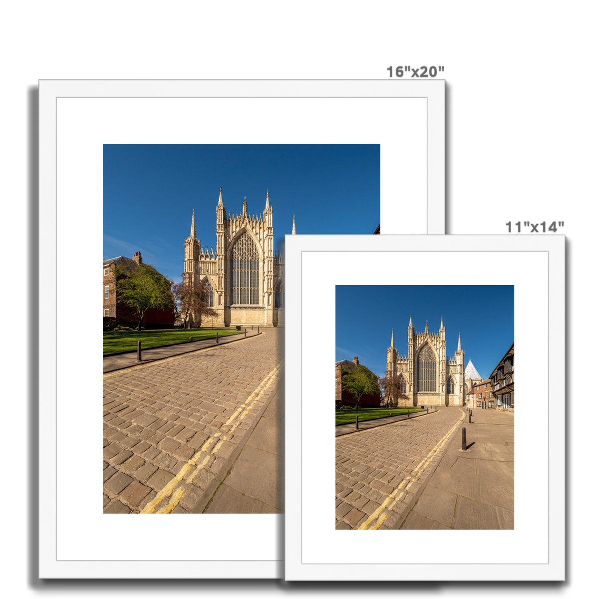 The Great East Window of York Minster seen from College Street,York. UK Framed & Mounted Print