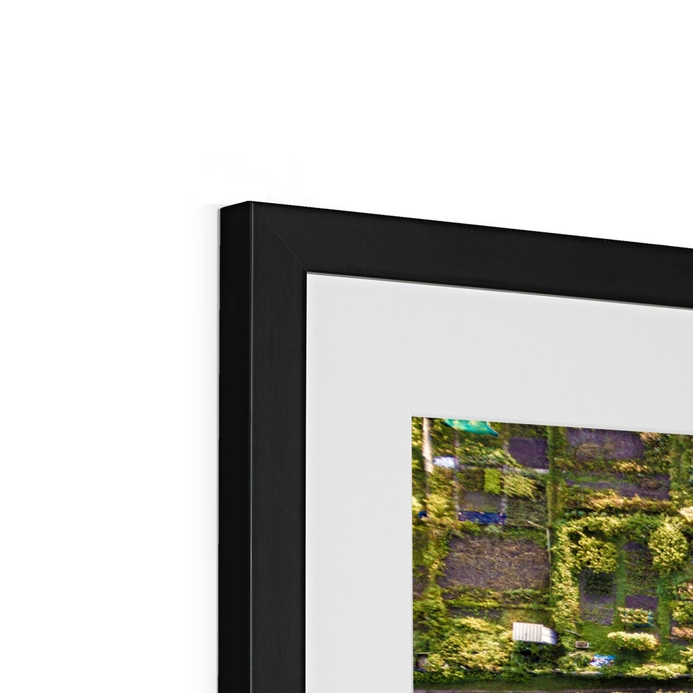 Aerial view of allotments Framed & Mounted Print