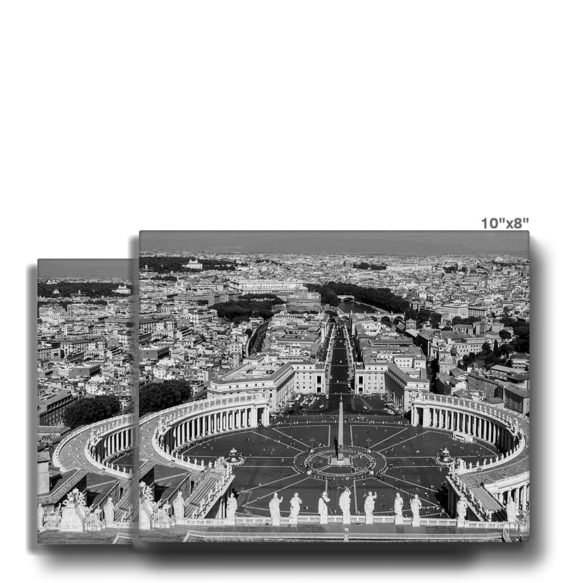 View of St Peter's Square from the dome of St. Peter's Basilica. Vatican City, Rome, Italy. Canvas