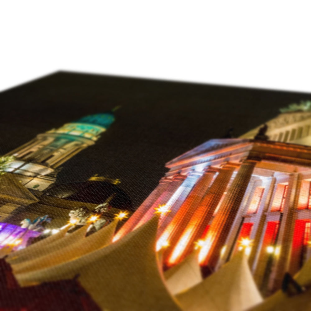Weihnachtszauber Christmas Market at the Gendarmenmarkt at night, Berlin, Germany Canvas