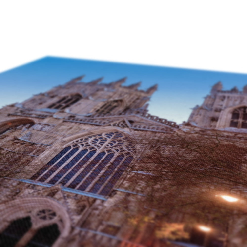 West front of York Minster and Duncombe Place in the snow, York, UK. Canvas