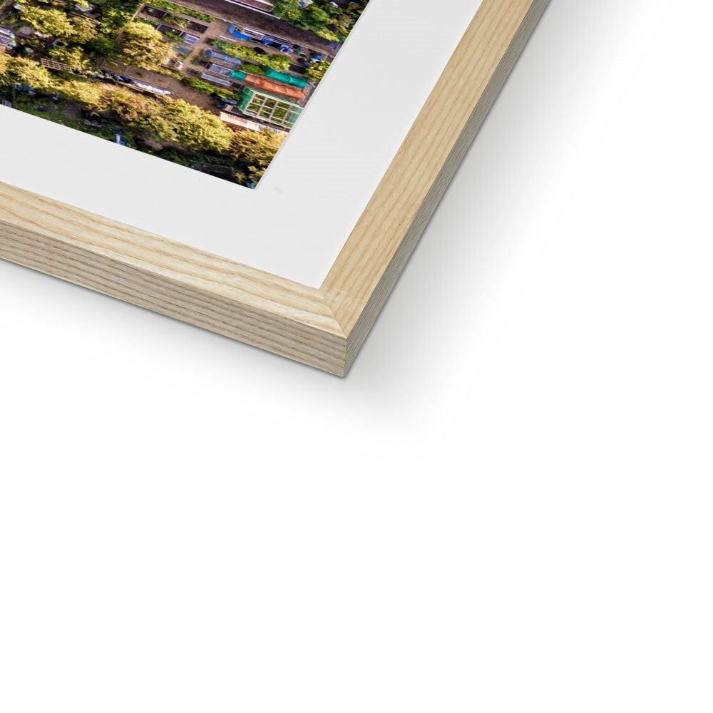 Aerial view of allotments Framed & Mounted Print