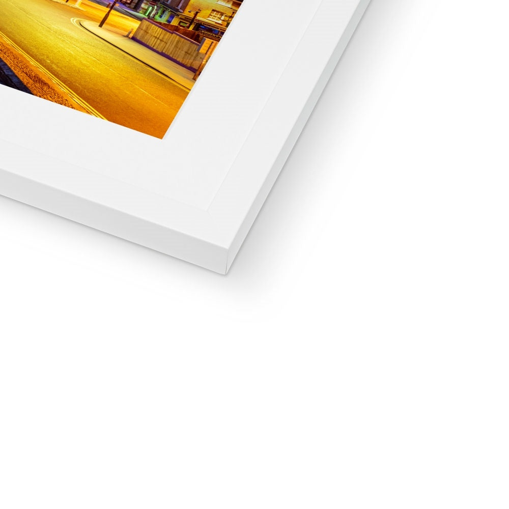Bar Walls and York Minster at dusk Framed & Mounted Print