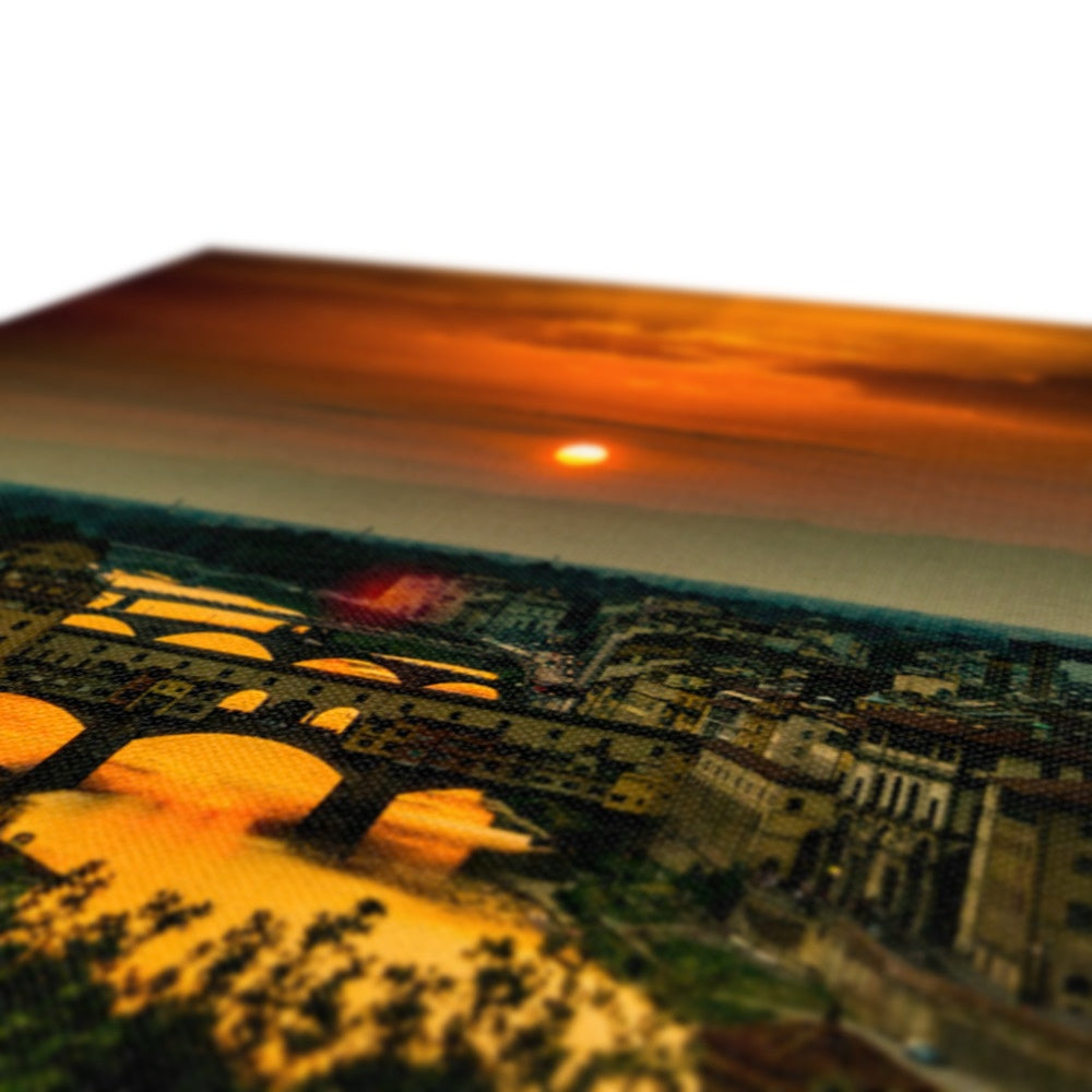 Ponte Vecchio at sunset and the river Arno. Florence, Italy. Canvas