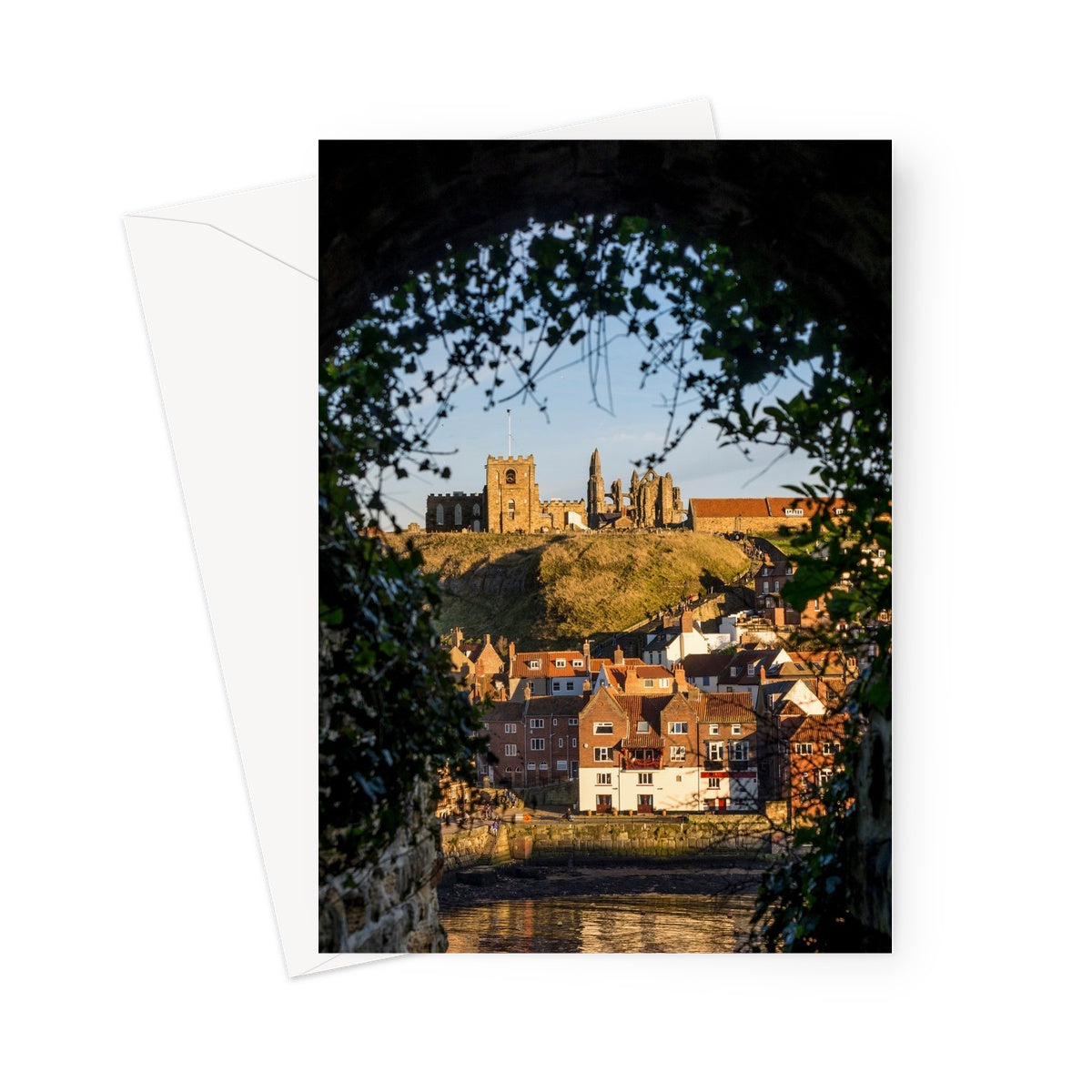 St Mary's Church and Whitby Abbey, Whitby, UK. Greeting Card
