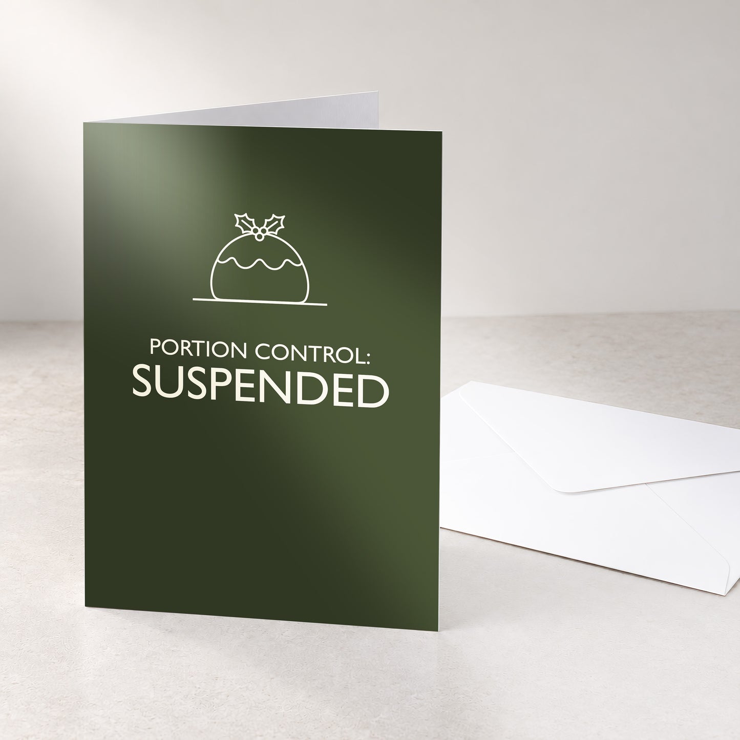 PORTION CONTROL SUSPENDED Greeting Card