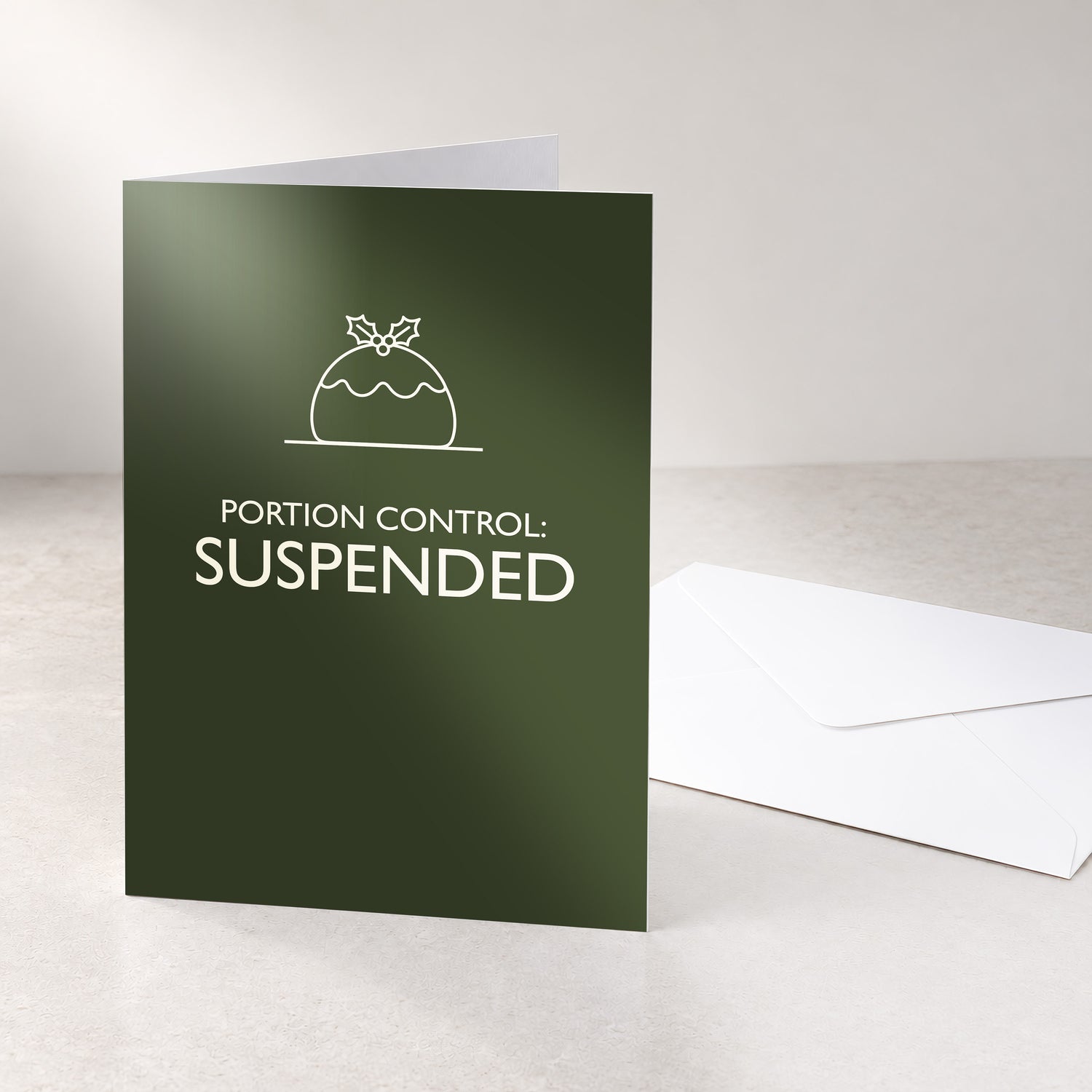 PORTION CONTROL SUSPENDED Greeting Card
