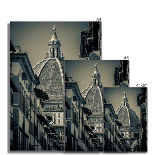 Florence Cathedral ( Duomo ) with dome designed by Filippo Brunelleschi. Italy. Fine Art Print