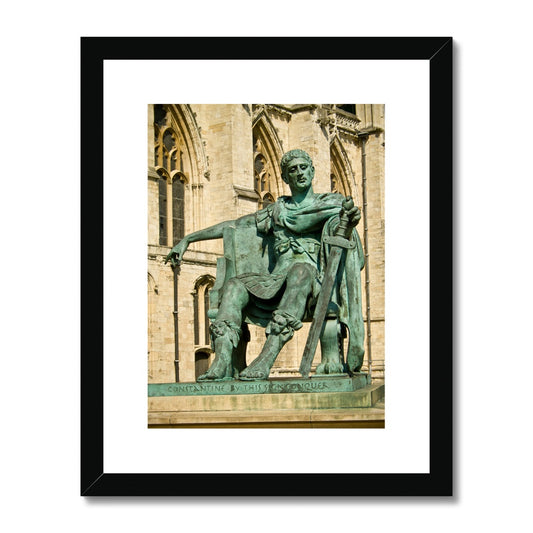 Statue of Constantine the Great, Minster Yard, York, North Yorkshire, UK Framed & Mounted Print