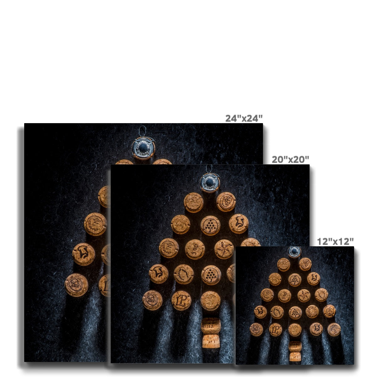 Champagne Corks Christmas Tree Canvas