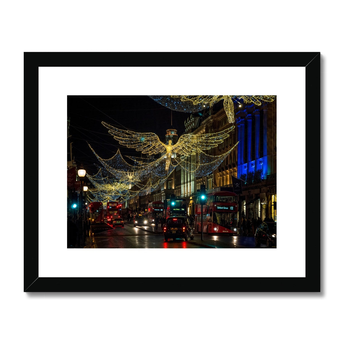 Regent Street Christmas lights, London. UK. Framed & Mounted Print