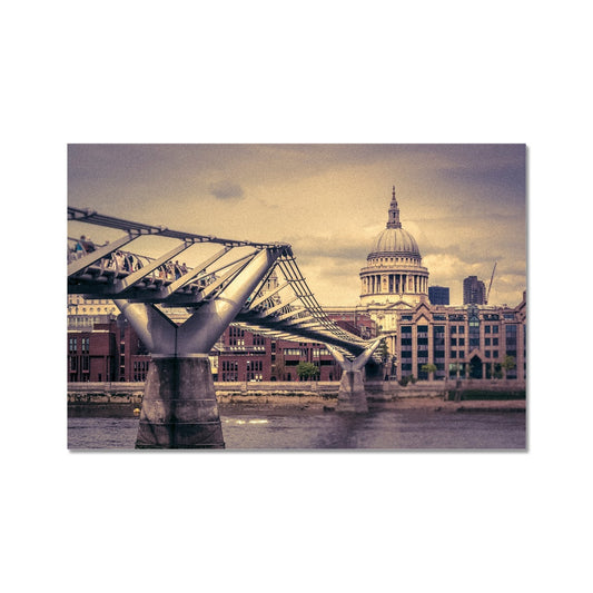 Millennium Bridge and St Paul's Cathedral, London. Fine Art Print