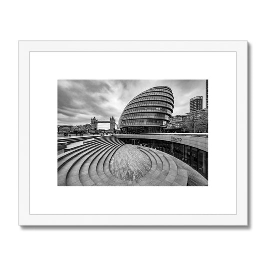 City Hall and The Scoop with Tower Bridge, London. Framed & Mounted Print
