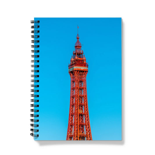 Blackpool Tower with a cloudless blue sky. UK Notebook