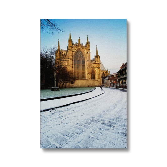 York Minster with College Green and College Street in the  snow, York, North Yorkshire, UK Canvas