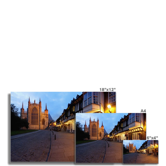 York Minster and St Williams College at dusk. York UK Fine Art Print
