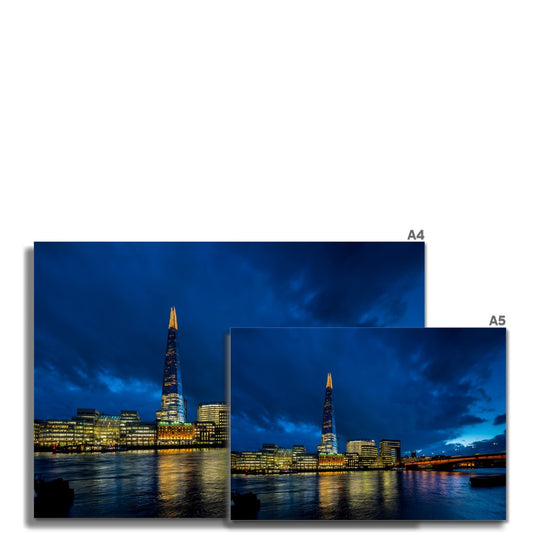 The Shard and river Thames at dusk, London. Fine Art Print