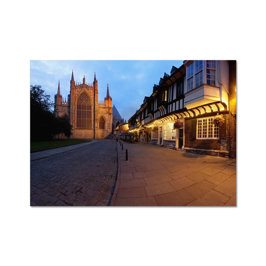 York Minster and St Williams College at dusk. York UK Fine Art Print