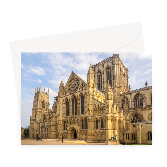 York Minster south front seen from Minster Yard, York, North Yorkshire, UK Greeting Card