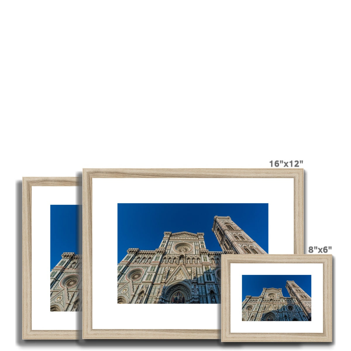 West façade of Florence Cathedral bell tower. Florence, Italy. Framed & Mounted Print